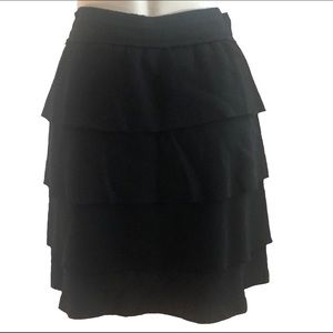 Elizabeth & James Tiered Back Ruffle Black Skirt